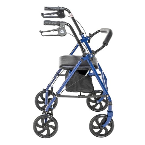 4 Wheel Steel Rollator w/7Â¼" Casters & Basket- Loop-Blue