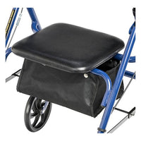Complete Medical Mobility Products 4 Wheel Steel Rollator w/7Â¼" Casters & Basket- Loop-Blue