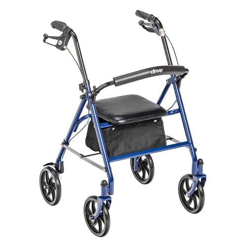 Complete Medical Mobility Products 4 Wheel Steel Rollator w/7Â¼" Casters & Basket- Loop-Blue