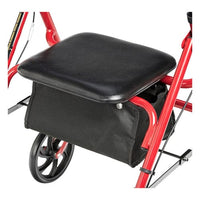 Complete Medical Mobility Products 4 Wheel Steel Rollator w/7Â¼" Casters & Basket-Loop-Red