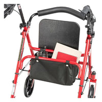 Complete Medical Mobility Products 4 Wheel Steel Rollator w/7Â¼" Casters & Basket-Loop-Red