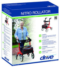 Complete Medical Mobility Products Nitro Rollator, Red with 10" Casters