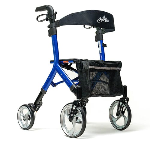 Complete Medical Mobility Products Ascent Euro-Style Rollator Cobalt Blue