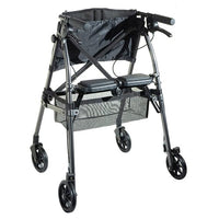 Complete Medical Mobility Products Wonder Rollator Black Walnut, Heavy Duty