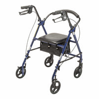 Drive Medical Rollators & Walkers 4 Wheel Rollator drive™ Blue Adjustable Height / Folding Steel Frame