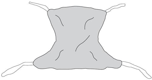 Patient Sling Full Body 53x42" Mesh, Commode Opening, Medium