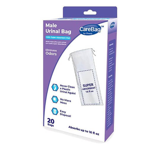Complete Medical Aids to Daily Living CareBag Men's Urinal Bag w/Super Absorb Pad Box/20