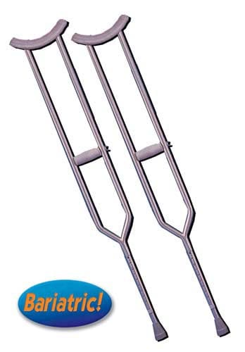 Complete Medical Mobility Products Crutches, Steel, H/D,Bariatric Adult (Pair)