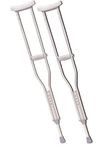 Complete Medical Mobility Products Push Button Alum Adj Crutch-pr Youth Patient Height 4'6-5'2"