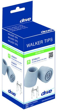 Complete Medical Mobility Products Univ Tips, Grey 1" Shaft - Pr. for Crutch, Walkers, Commodes