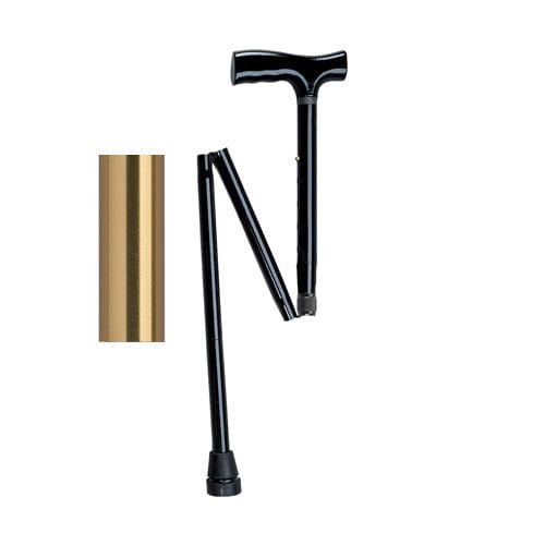 Complete Medical Mobility Products Folding Cane Pistol Grip, Adj. Bronze, 32" - 37"