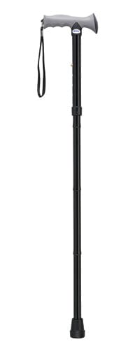Complete Medical Mobility Products Folding Cane Alum w/Gel Grip Black