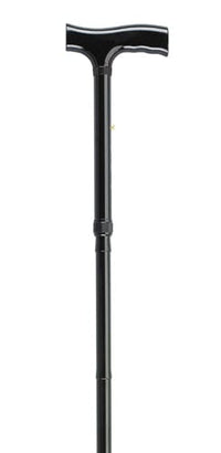 Complete Medical Mobility Products Folding Cane Pistol Grip, Adj. Black Floral, 33" - 37"