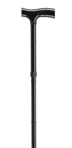 Complete Medical Mobility Products Folding Cane Pistol Grip, Adj. Black Floral, 33" - 37"