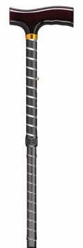 Complete Medical Mobility Products Folding Cane Pistol Grip, Adj. Black Twist, 33" - 37"