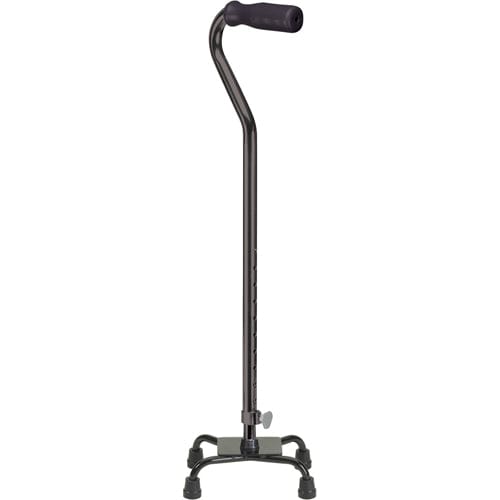 Complete Medical Mobility Products Quad Cane-Small Base Black with Foam Grip