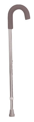 Complete Medical Mobility Products Cane Adj. Round Handle Silver w/Foam Comfort Grip