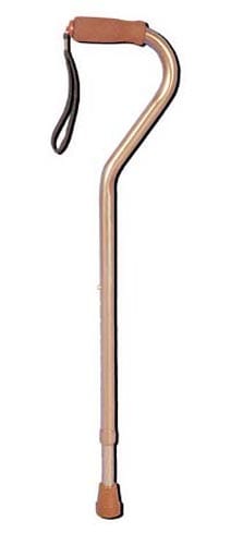 Complete Medical Mobility Products Deluxe Adjustable Cane Offset W/Wrist Strap-Bronze