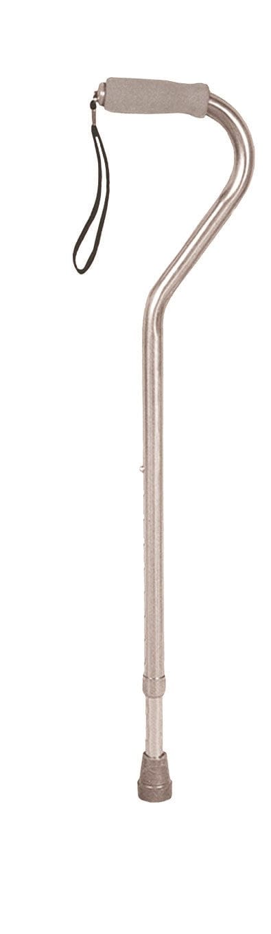 Complete Medical Mobility Products Deluxe Adjustable Cane Offset W/Wrist Strap-Silver