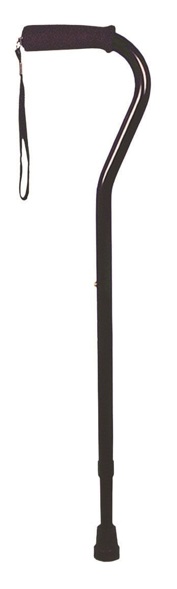 Complete Medical Mobility Products Deluxe Adjustable Cane Offset W/Wrist Strap-Black