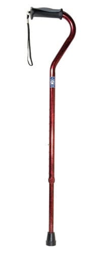 Complete Medical Mobility Products Offset Cane Alum w/Gel Grip Black