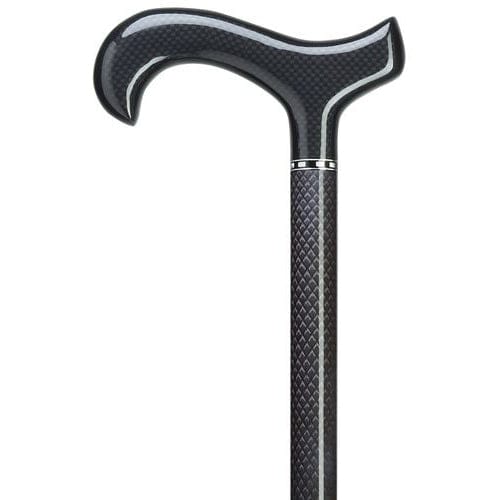 Complete Medical Mobility Products Cane Carbon Fiber Triple Wound Design Black Unisex