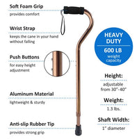 Complete Medical Mobility Products Cane, Bariatric, Aluminum Bronze, 600# Weight Cap