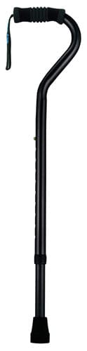 Complete Medical Mobility Products Standard Offset Walking Cane Adjustable Aluminum Black