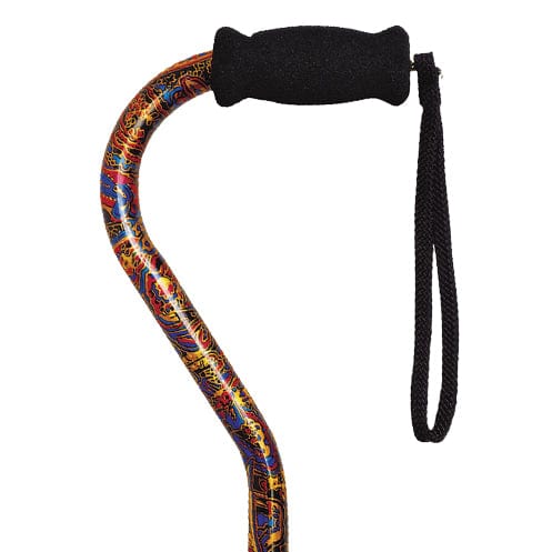 Complete Medical Mobility Products Offset Handle Aluminum Cane Color Paisley (Each)