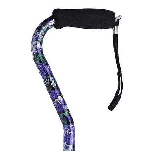 Complete Medical Mobility Products Offset Handle Aluminum Cane Color Mauve Floral (Each)