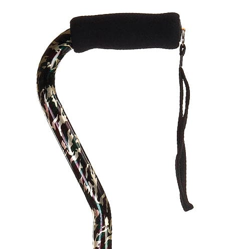 Complete Medical Mobility Products Offset Handle Aluminum Cane Color Black Camo (Each)