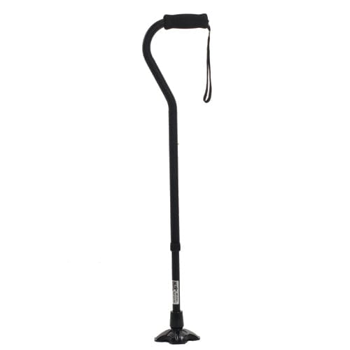 Complete Medical Mobility Products Self Standing Alum Cane with Offset Handle Black