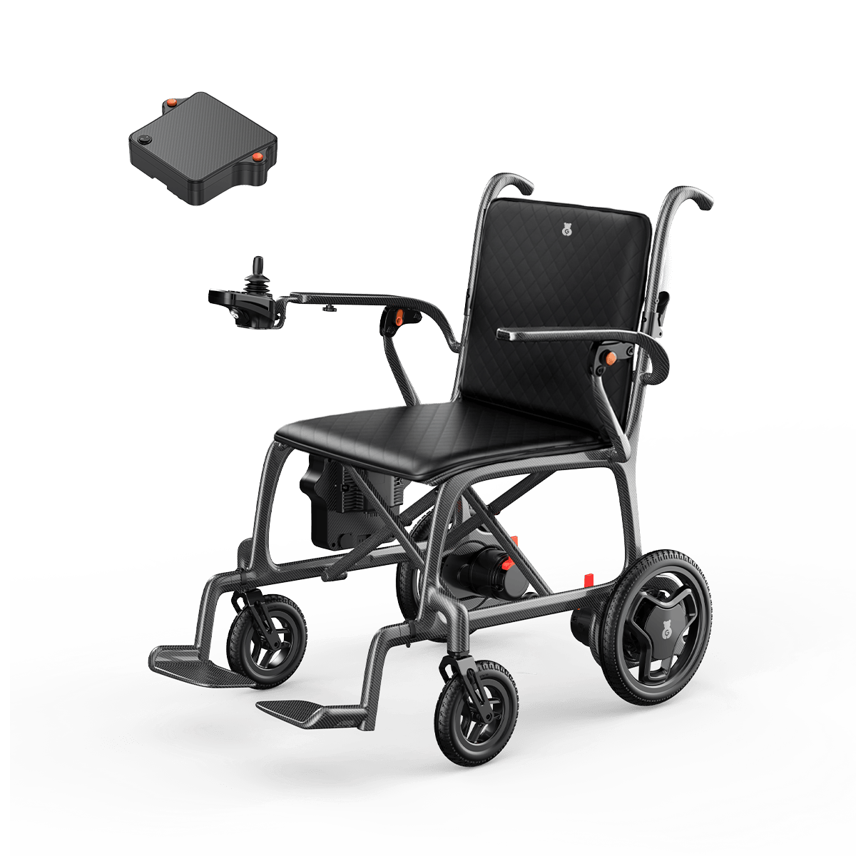 Fold & Travel Mobility Wheelchair Gray Ultra Lightweight Carbon Fiber Electric Wheelchair | Q5