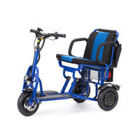 Fold & Travel Mobility WHEELCHAIR COUGAR (Blue) Folding Electric Mobility Scooter 3 Wheel Lightweight Portable Power Travel Scooters