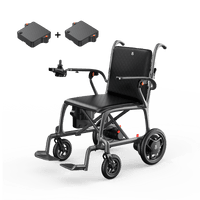 Fold & Travel Mobility Wheelchair Gray Ultra Lightweight Carbon Fiber Electric Wheelchair | Q5