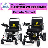 Silver Frame, Red Seat Premium Auto Folding Electric Wheelchair Fold And Travel Mobility Scooter Wheel Chair Powered Automated For Adults and Seniors