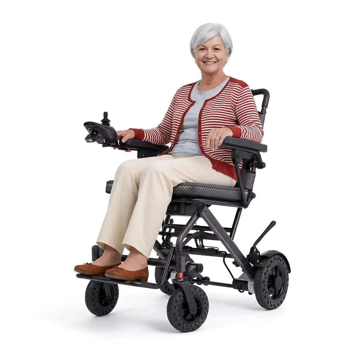 Fold & Travel Mobility accessibility equipment Upgrade Airline-Approved Lightweight Folding Electric Wheelchair A406 (Travel-Ready)