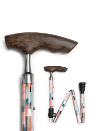 Fold & Travel Mobility Patterned Aluminum Cane – Lightweight Walking Cane | – Model A1