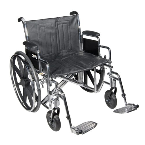 Complete Medical Wheelchairs & Accessories Wheelchair Std Dual-Axle 24" w/Rem Full Arms & Elev Legrest