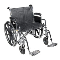Complete Medical Wheelchairs & Accessories Wheelchair Std Dual-Axle 24" w/Rem Full Arms & Elev Legrest