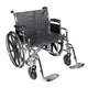 Complete Medical Wheelchairs & Accessories Wheelchair Std Dual-Axle 24" w/Rem Full Arms & Elev Legrest