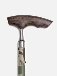 Fold & Travel Mobility Camouflage Folding Cane – Lightweight Aluminum with Wooden Handle | – Model A3