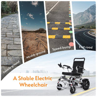 Fold & Travel Mobility WHEELCHAIR COBRA Folding Divisible Electric Wheelchair 300 Lb Capacity-500W- 14Miles