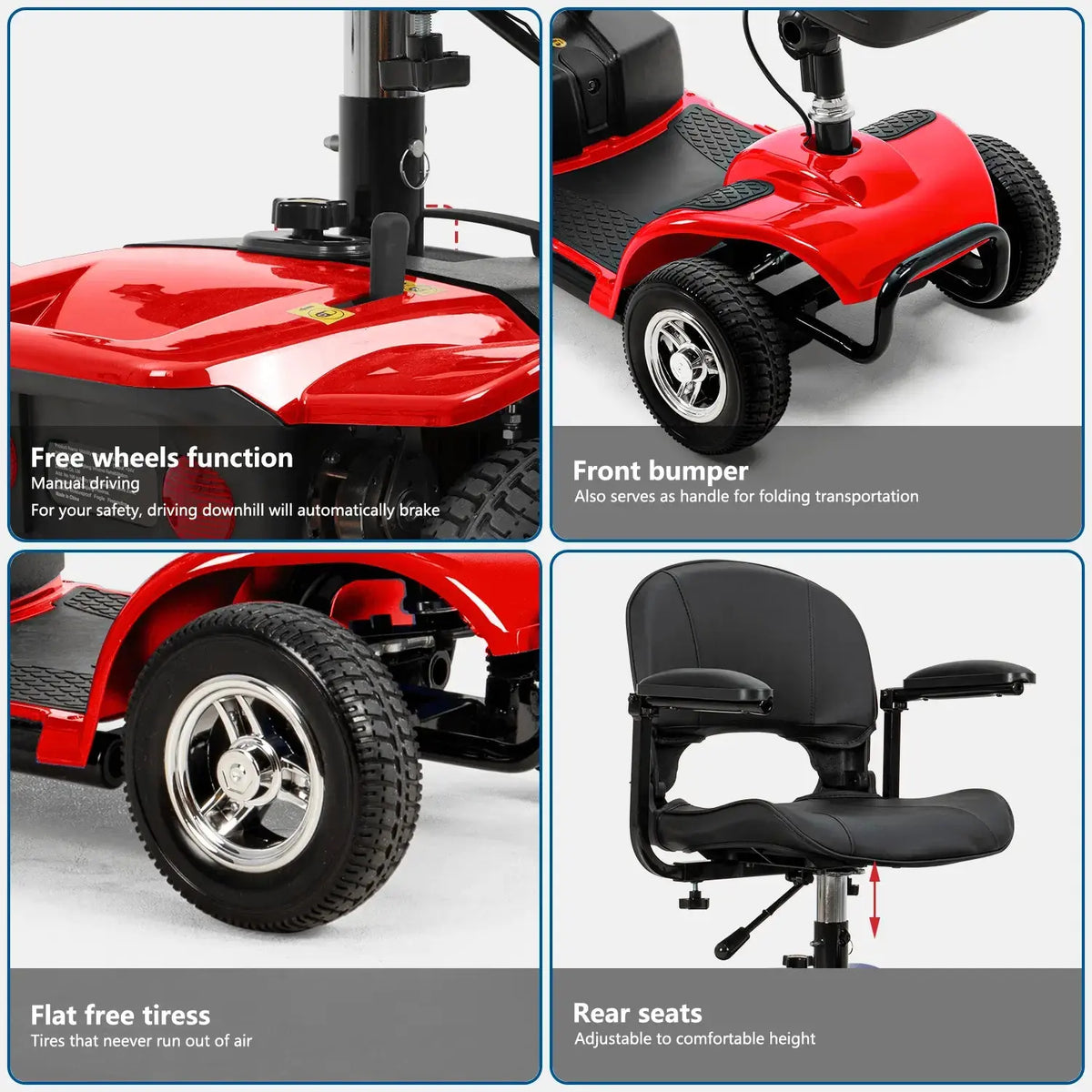 Fold & Travel Mobility accessibility equipment 4 Wheel Travel Scooter W3431