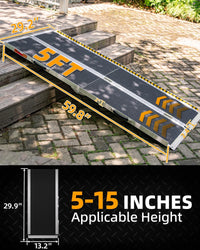 Fold & Travel Mobility Spare Parts 5FT Portable Wheelchair Ramp, Non-Slip Aluminum Folding Handicap Ramps, Door Threshold Wheelchair Ramps for Home, Wheel Chair Ramp for Home Steps, Threshold Ramp for Car, Doorways, Curbs, Stairs