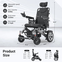 Fold & Travel Mobility accessibility equipment Comfort Reclining Foldable Electric Wheelchairs YL9003 （High capacity）