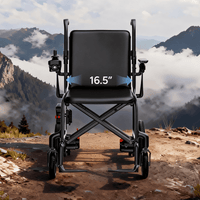 Fold & Travel Mobility Wheelchair Gray Ultra Lightweight Carbon Fiber Electric Wheelchair | Q5