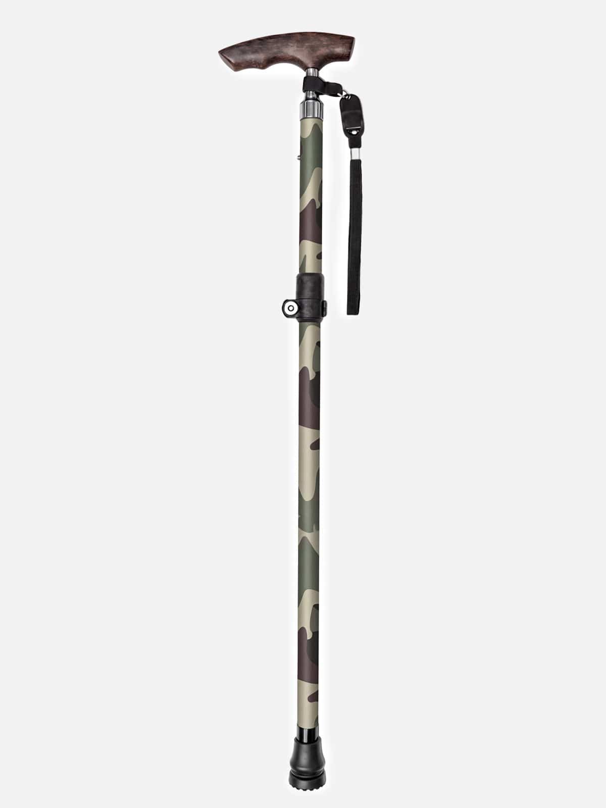 Fold & Travel Mobility Camouflage Folding Cane – Lightweight Aluminum with Wooden Handle | – Model A3