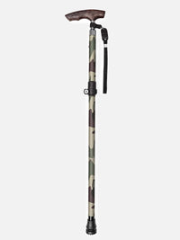 Fold & Travel Mobility Camouflage Folding Cane – Lightweight Aluminum with Wooden Handle | – Model A3