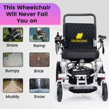 Silver Frame, Brown Seat Premium Auto Folding Electric Wheelchair Fold And Travel Mobility Scooter Wheel Chair Powered Automated For Adults and Seniors